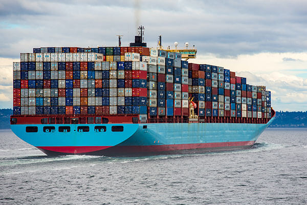 Container ship full of products sourced from southeast Asia